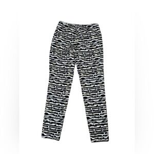 J. McLaughlin Sydney slim ankle pants gold metallic geometric pattern lined